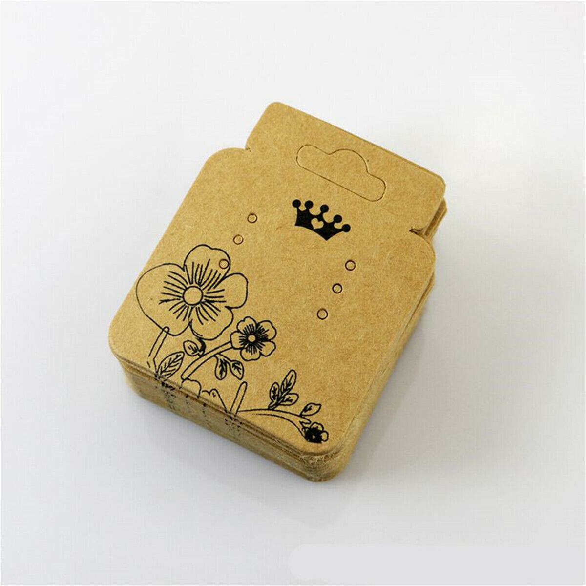 100pcs Kraft Paper Jewelry Necklace Earring Hanging Packaging Card Display Cards