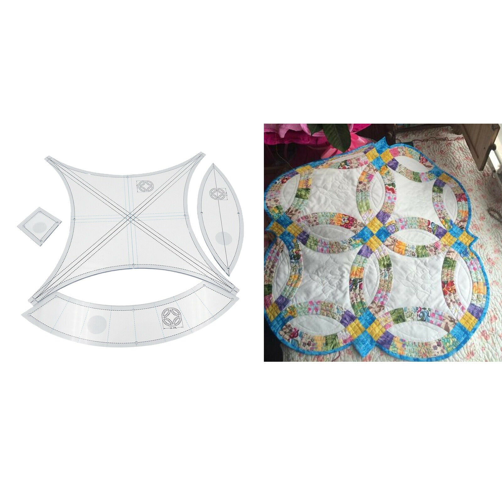 1Set Acrylic Quilting Templates Sewing Machine Patchwork Projects Wedding