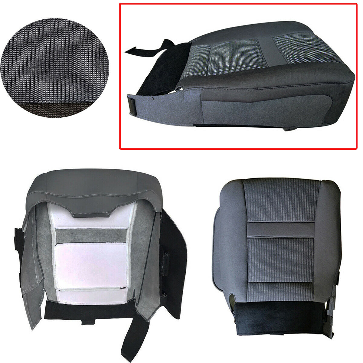 1×Dark Grey Wearproof Front Left Driver Seat Cover For 06-09 Dodge Ram 2500 3500