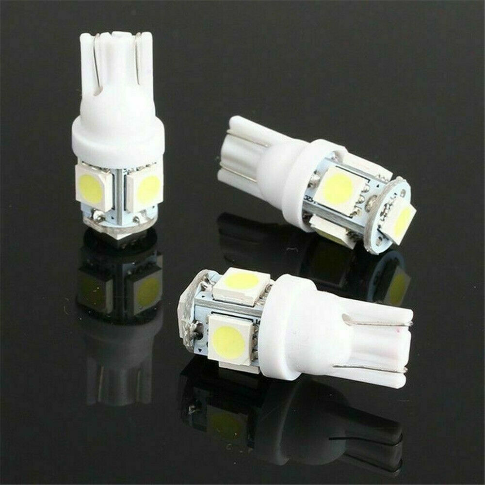 15Pcs Car T10 12V White LED 5050 5SMD Wedge Light Bulbs W5W 194 168 2825 158 192