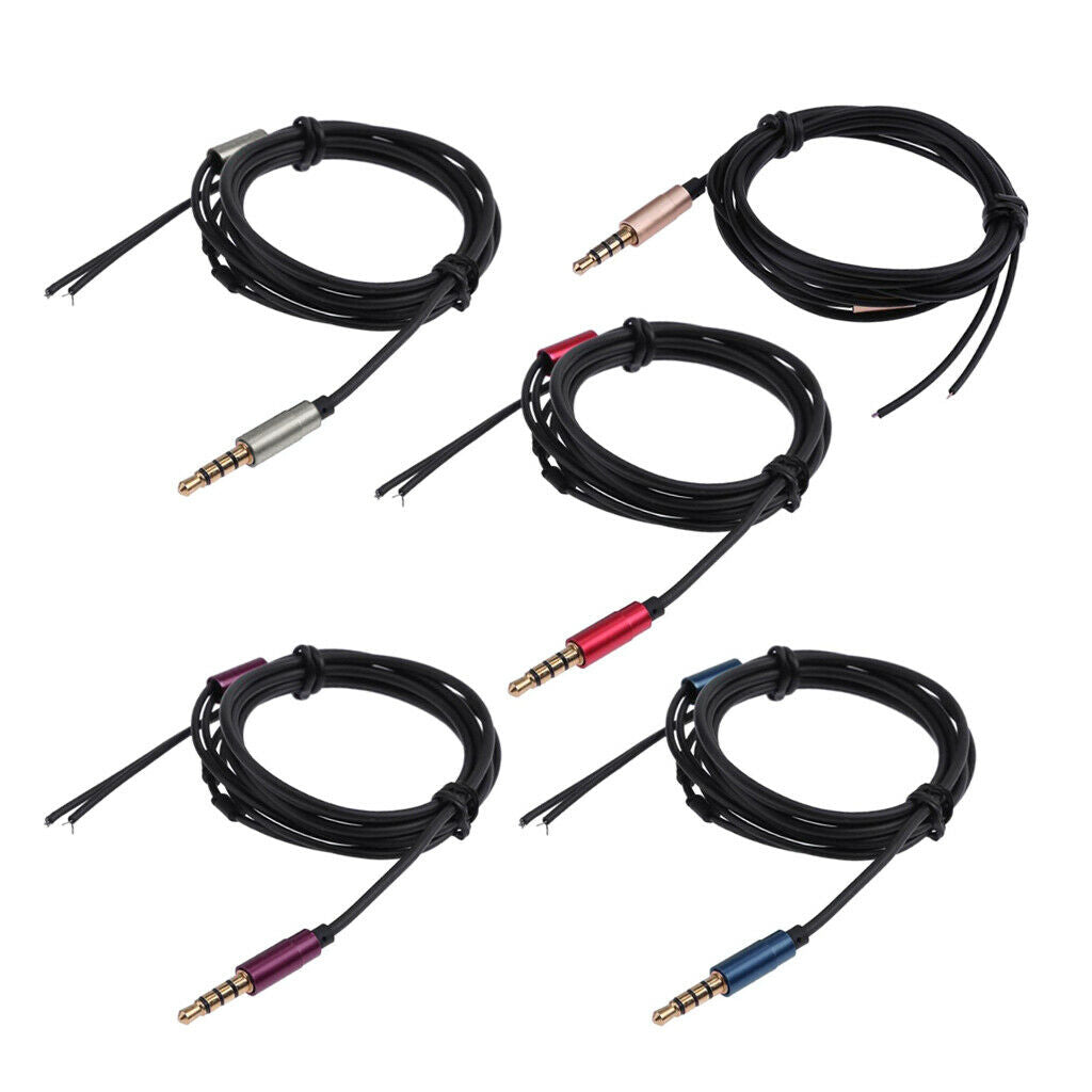 5x DIY Headphone Audio Cable Earphone Replacement Wire DIY 3.5MM Cable
