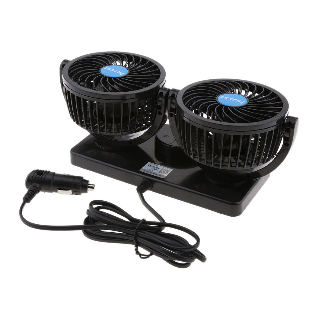 12V 360 Rotating Free adjustment Dual Head Car Auto Cooling Air Fan