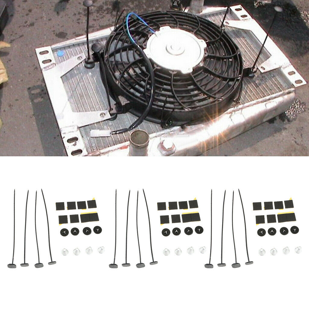 3 Set Plastic Universal Electric Cooling Fan Straps Brackets Mounting Kit