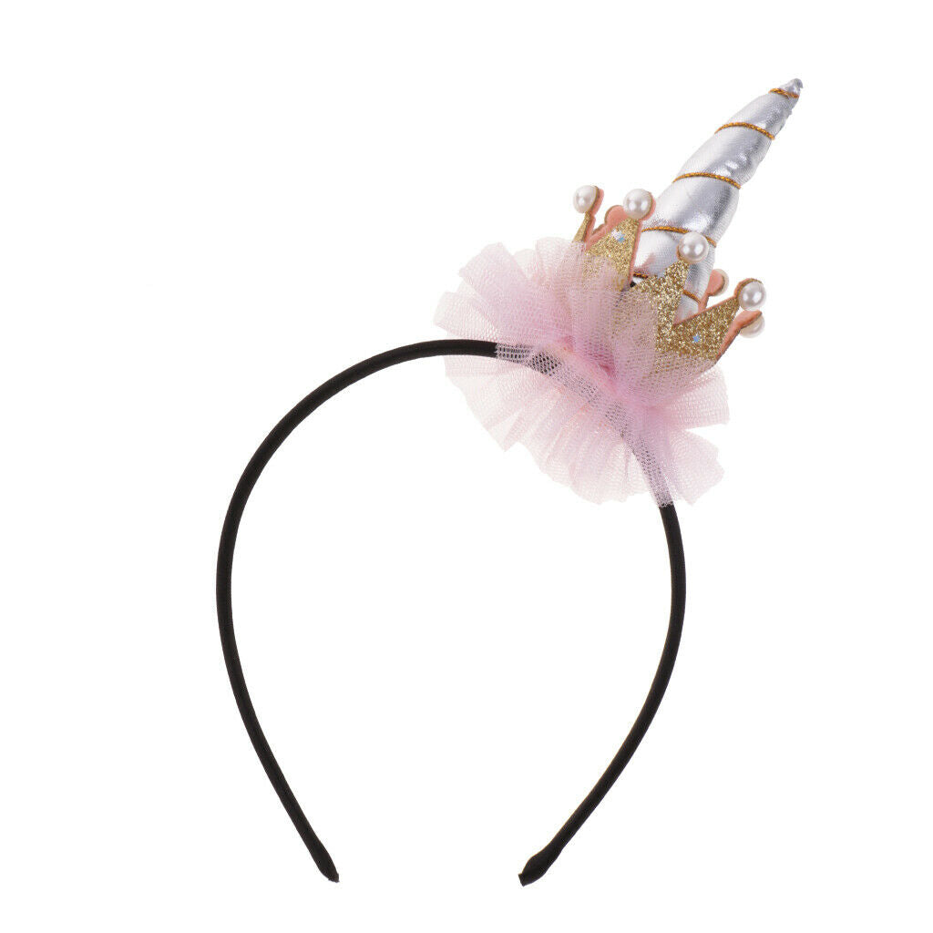 Unicorn Horn Headband Girl Crown Hairband Costume Fancy Dress Party Pink