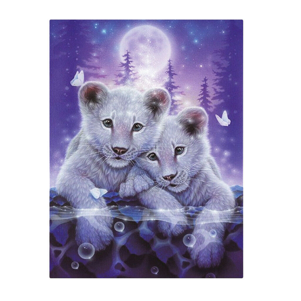 2x DIY Diamond Painting Animal, 5D Diamond Painting Kits for Kids & Adults -