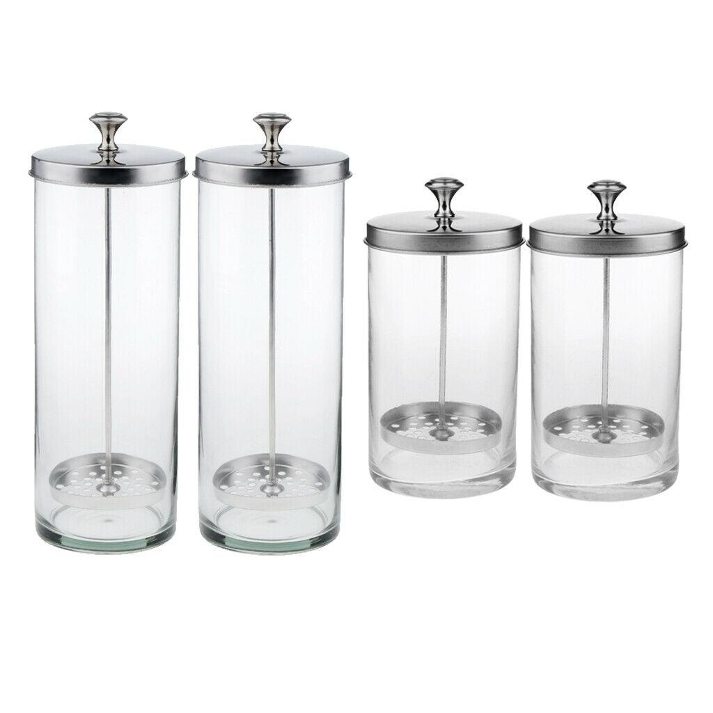 4Pcs Empty Glass Sanitizing Disinfectant Jar Bottle For Nipper Cutter Tools