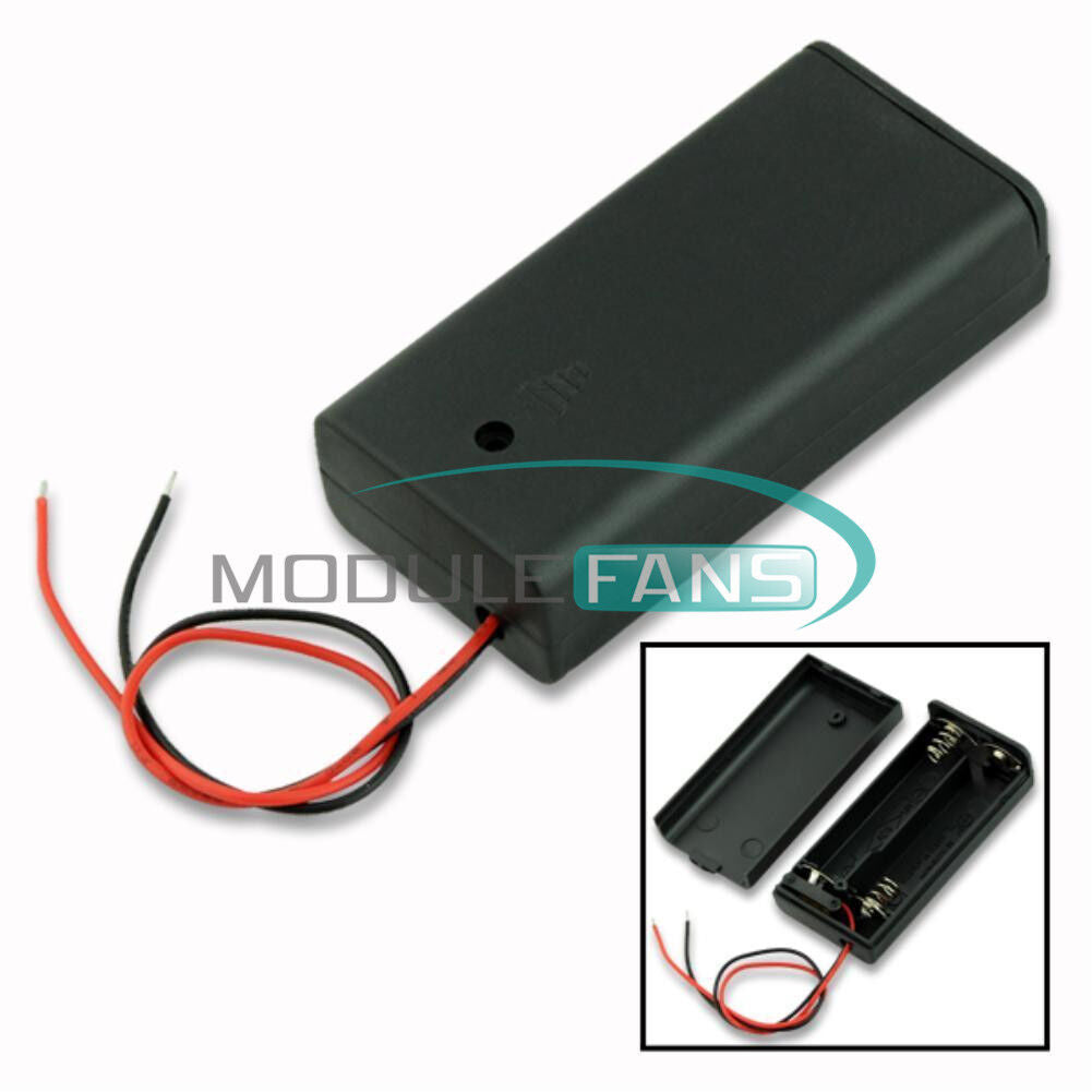 5PCS 2A Battery Holder Box Case with ON/OFF Switch and Cover for 2AA battery M