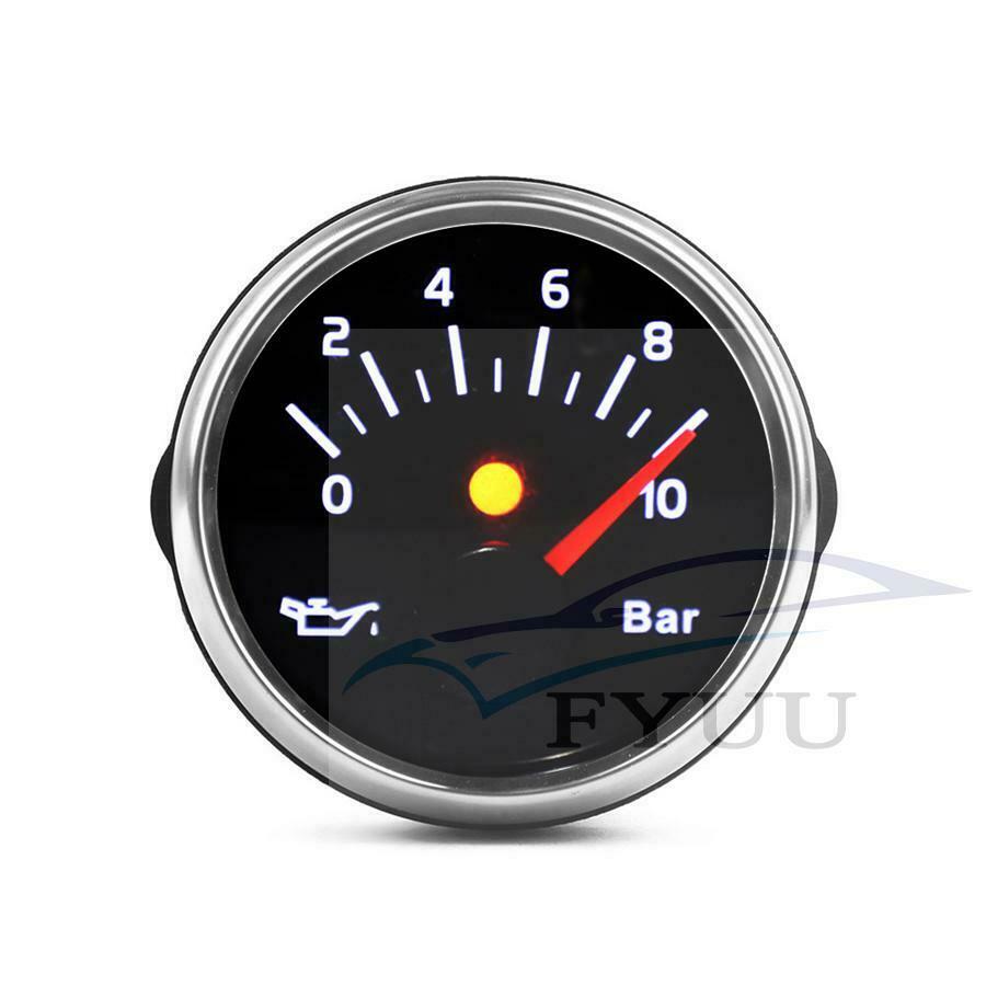 12/24V modified instrument oil pressure gauge 2" 52MM oil pressure gauge 0~10BAR