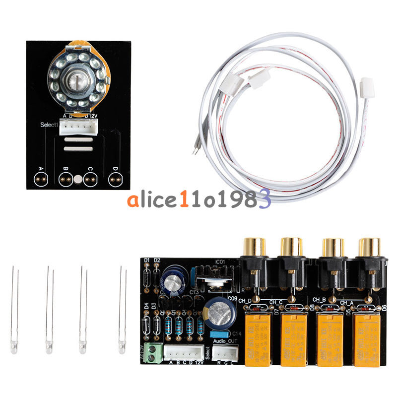 DIY Board Relay Switch Signal Selector Audio Input Signal Amplifier Board