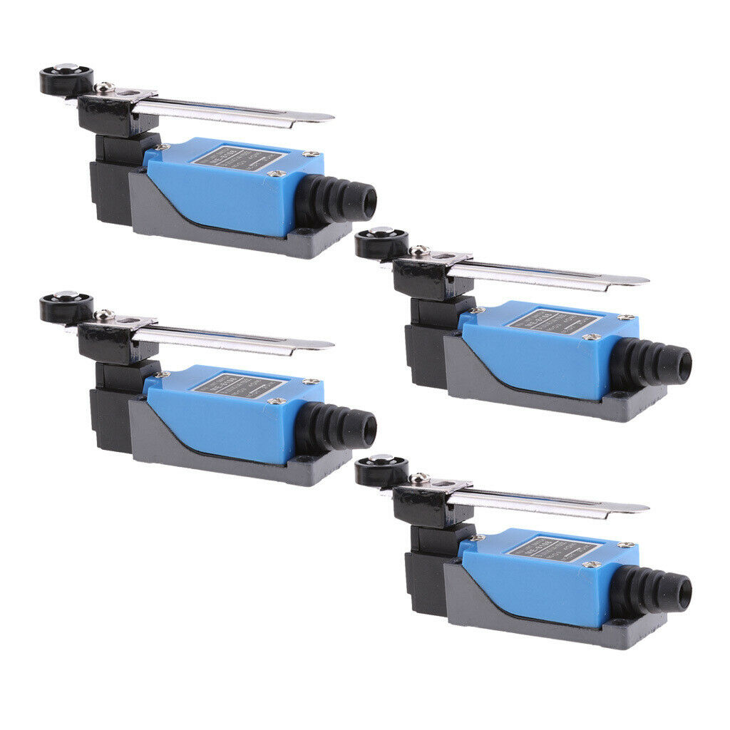 4x ME-8108 Momentary Rotary Adjustable Roller Limit Switch 2NO 2NC Blue