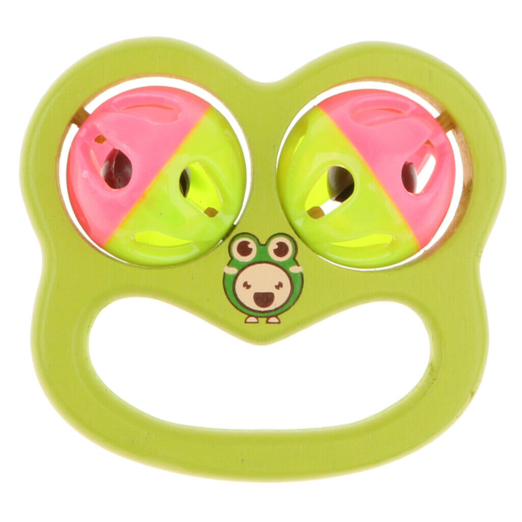Montessori Wooden Baby Rattle Handbell Early Educational Grasping & Teething
