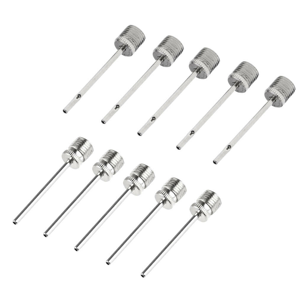 10 Pieces Sports Ball Inflating Air Pump Needle Valve Adapter Pins Soccer