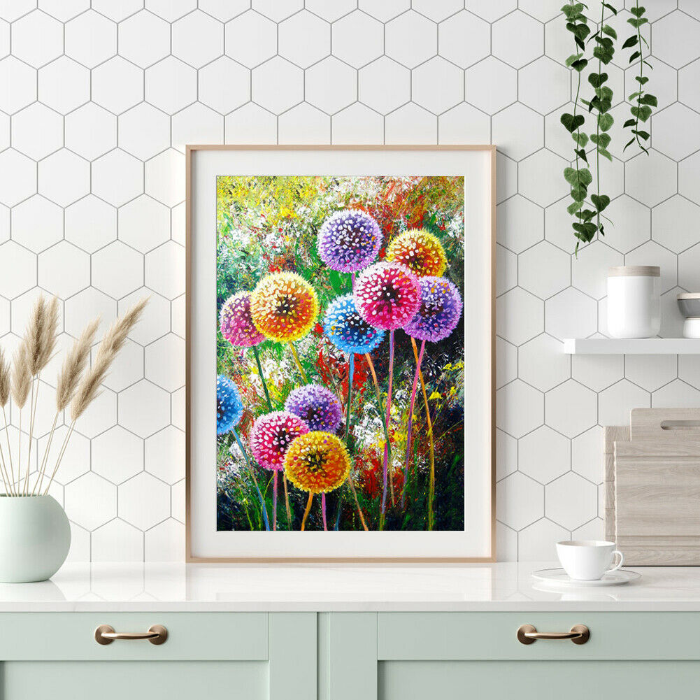 Diamond Painting Dandelion Full Square Rhinestone Picture Home Wall Decor @