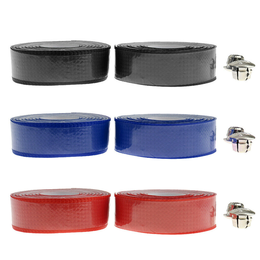 1Pair Road Bike Bicycle Cork Handlebar Grip Tape Wrap with 2 Bar Plugs Black