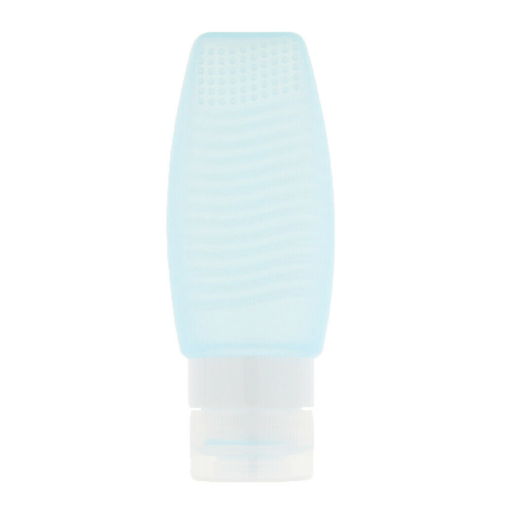 Silicone Squeezable Empty Lotion Shampoo Makeup Bottle 78ml Light Blue