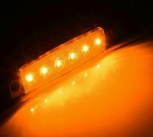 20x Red Amber 6LED Side Marker Light Indicators Truck Trailer Boats RV Clearance