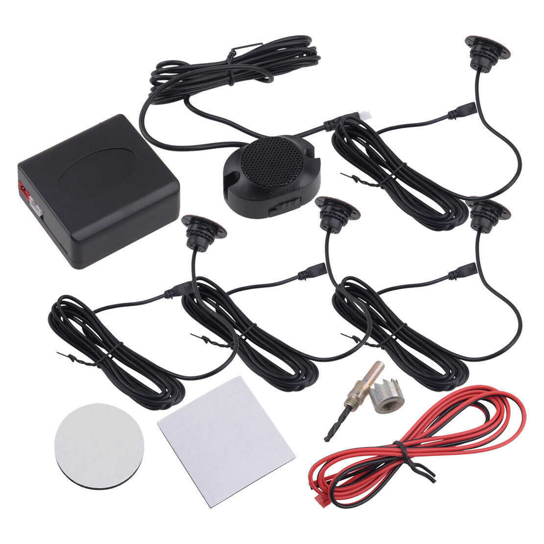 4 Parking Sensors Car Auto Backup Reverse Rear Radar System Alert Alarm Kit Grey