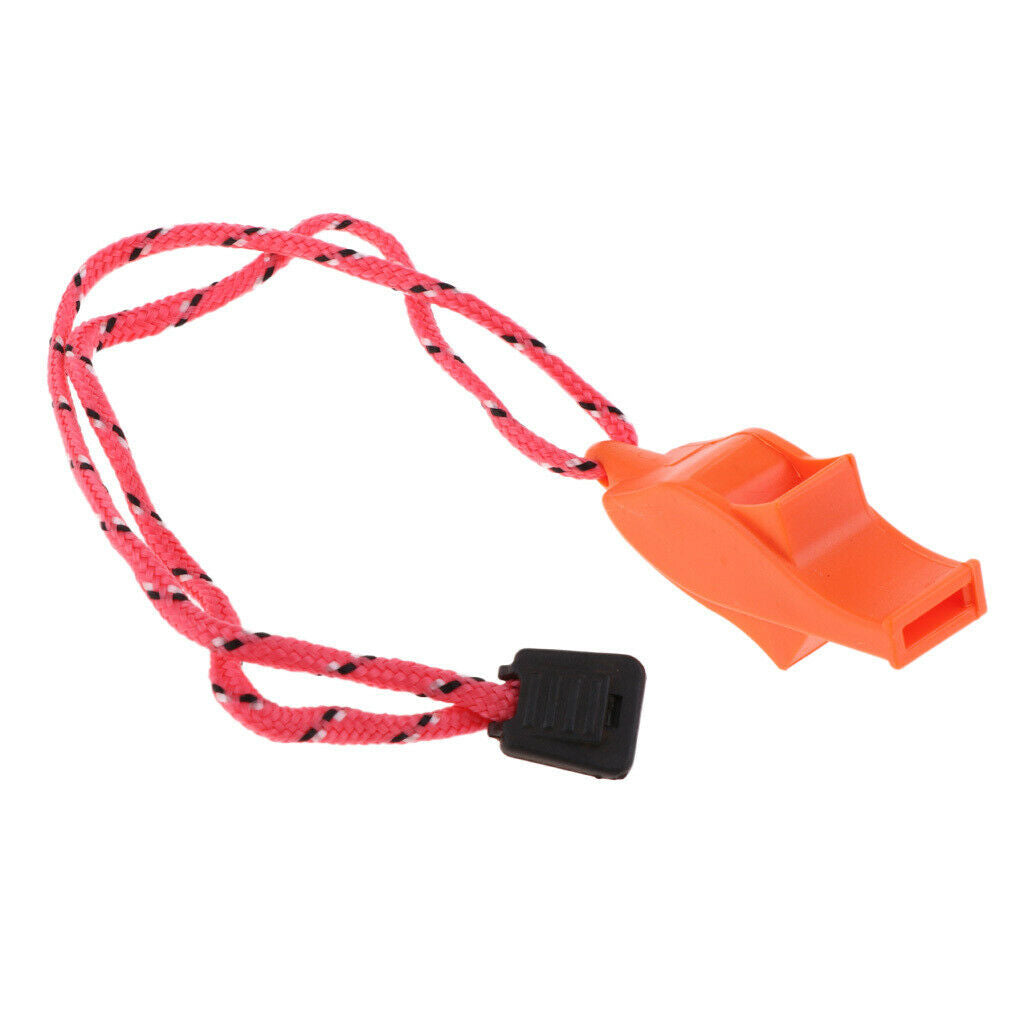 3 Pieces Outdoor Whistle with Lanyard for Safety Hiking Survival Orange