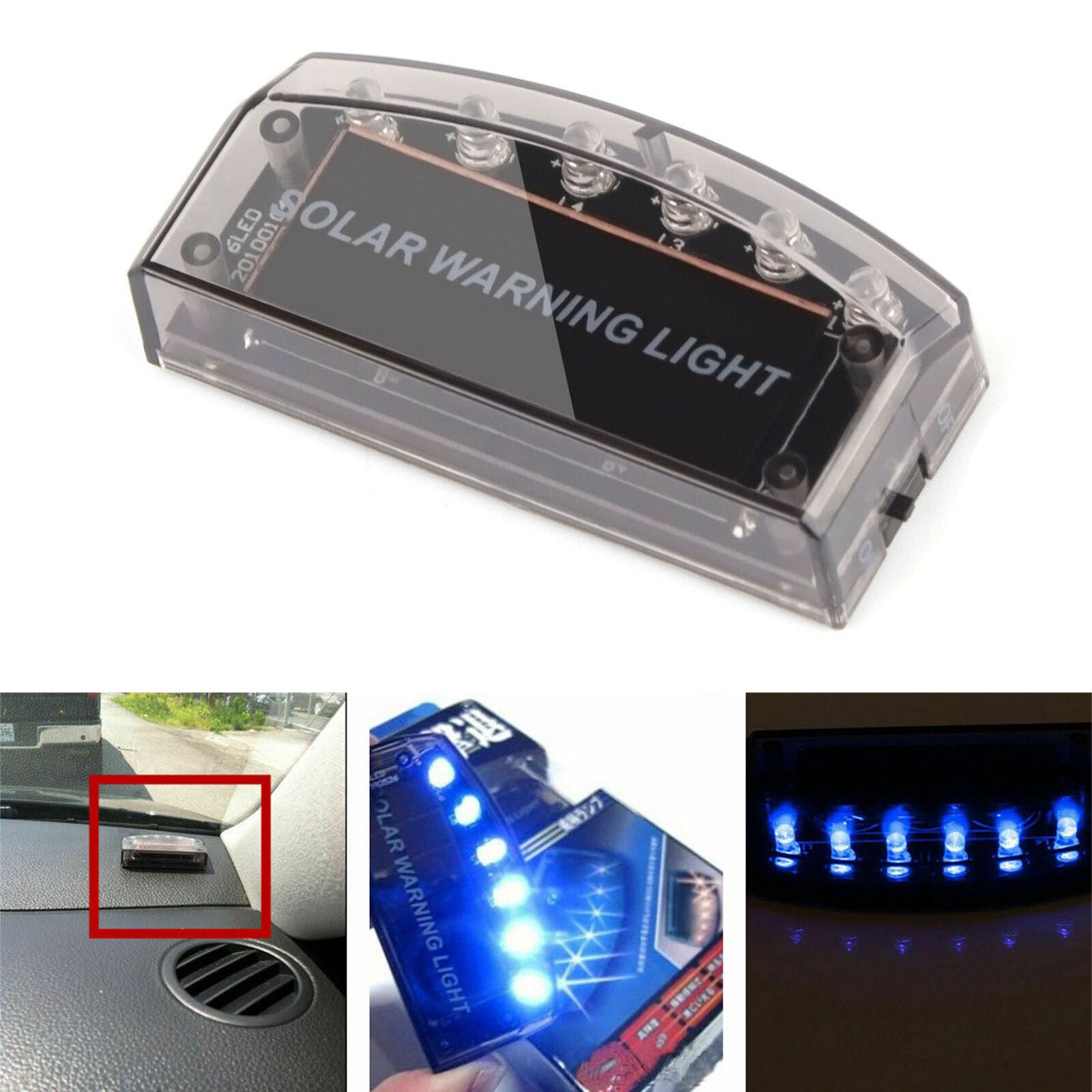 Solar Energy Simulation Dummy Alarm Warning Security Anti-Theft Flashing Light