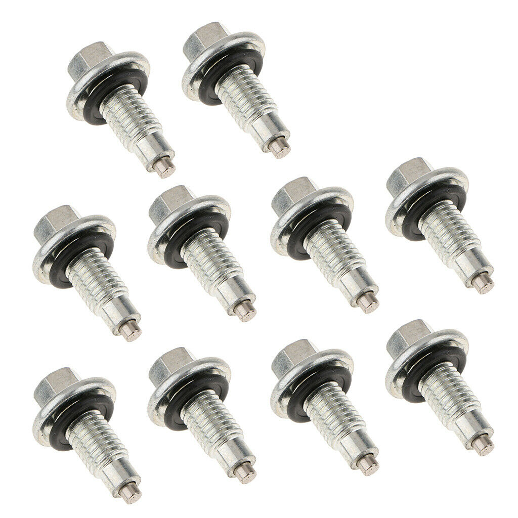 10X Magnetic Oil Pan Drain Plug Bolt & Gasket