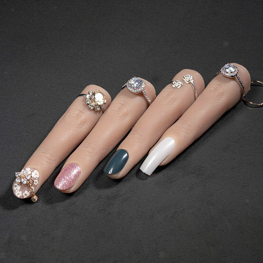 False Nail Art Silicone Practice Training Finger Manicure Display Tip
