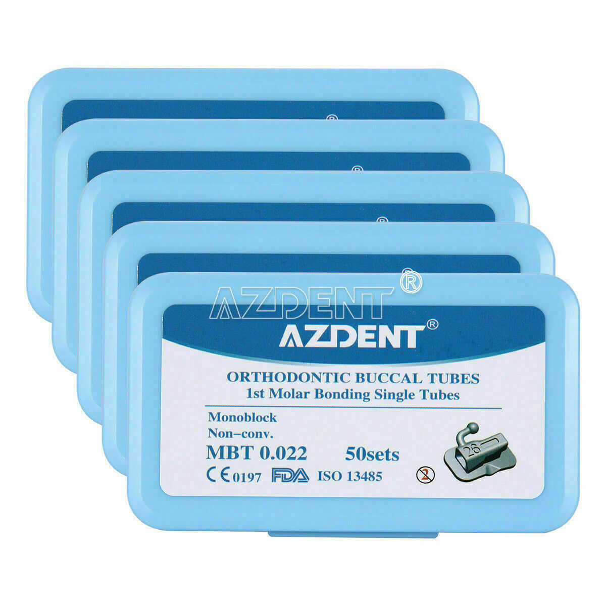 50 Sets Dental Orthodontic Buccal Tube MBT 022 1st Molar Bondable Non-Conv Mono
