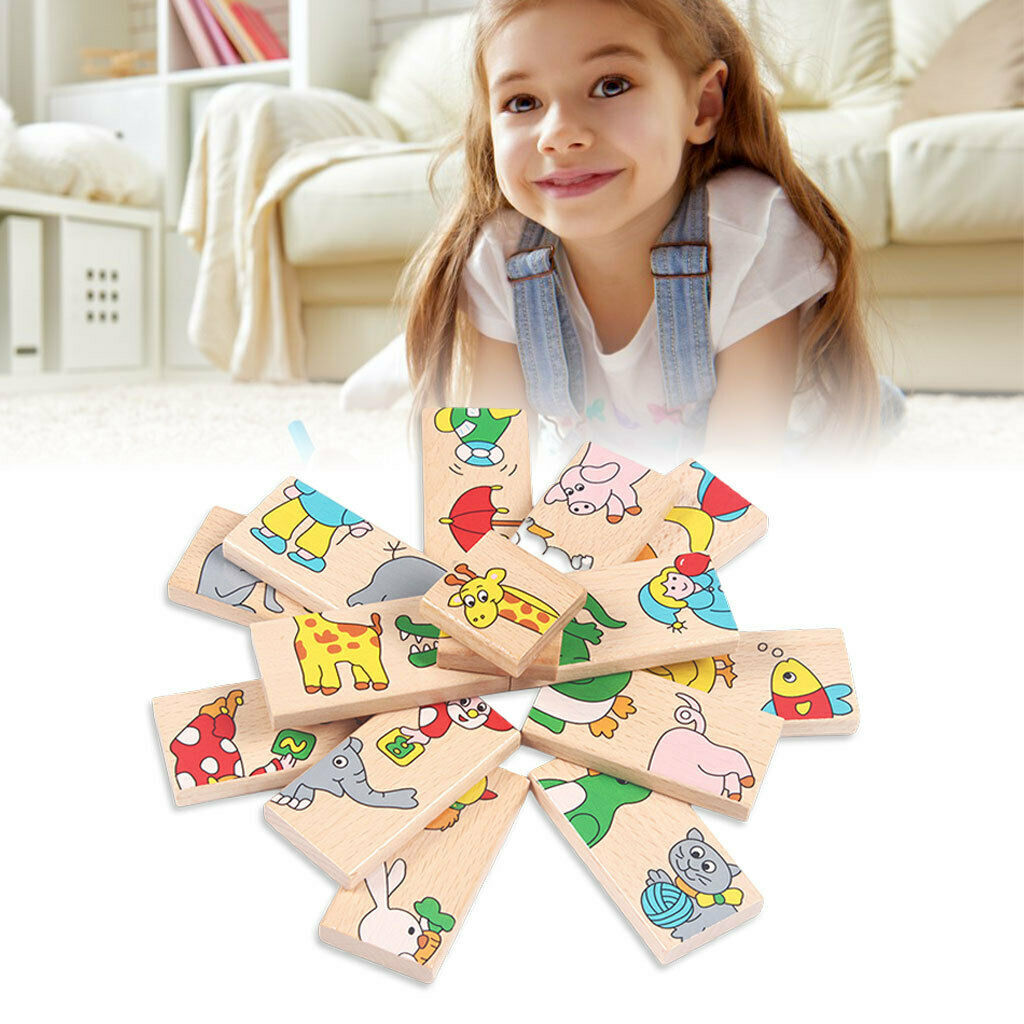Domino Animal Puzzles 15 Pieces Set for Children 1 2 3 4 6 Years Old Child