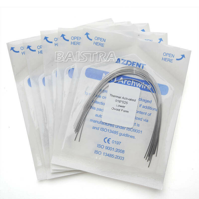50X Dental Orthodontic Heat Thermal Activated Rectangular Arch Wires 18*25 Lower