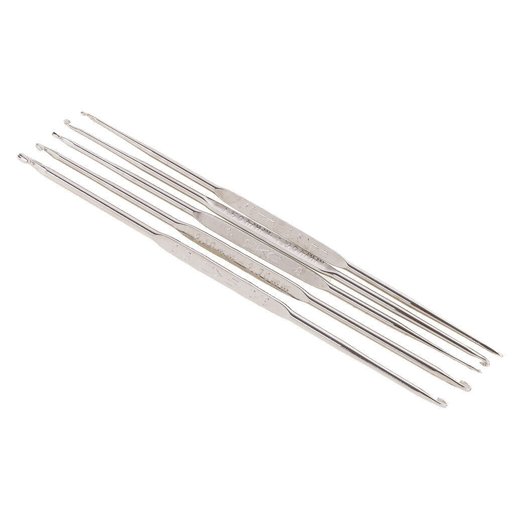 5Pc Size 1.0-3.0mm Double Head Knitting Needles Crochet Hooks Set Lace Hooks