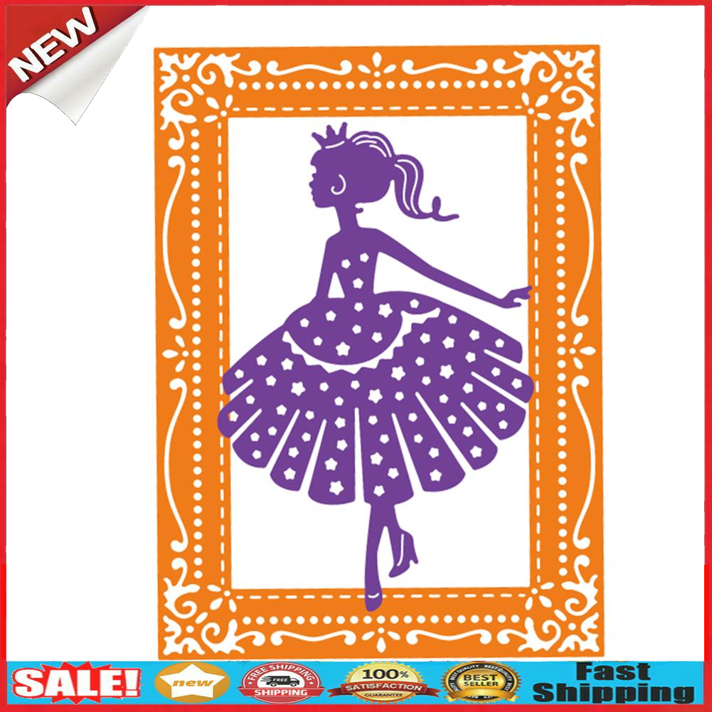 2pcs Metal Cutting Dies Dressing Girl DIY Scrapbook Embossing Stencil Craft @