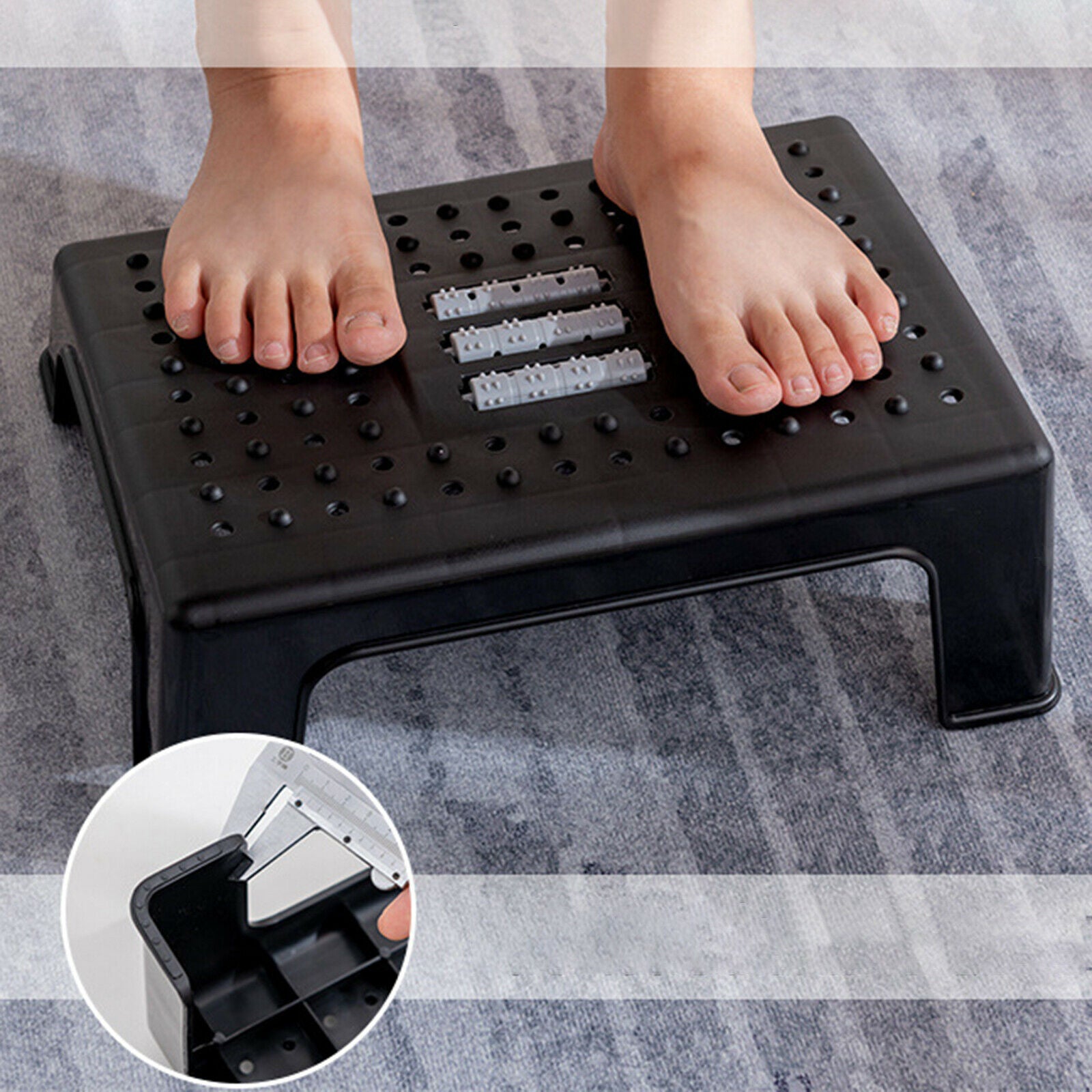 Under Desk Footrest Non-Skid Bottom 30 Degree Tilt Angle Foot Stool for Home