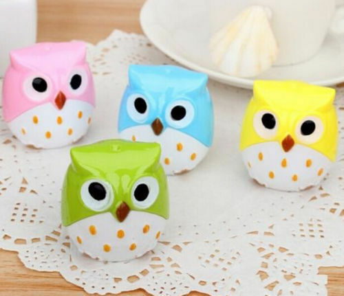 Funny Lovely Attractive Owl Bird Pencil Sharpener School Stationary Rando.l8