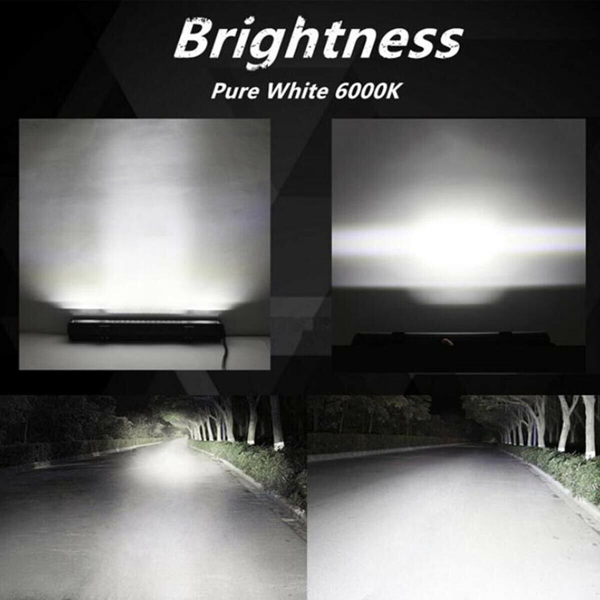 48W 16 LED Work Light Bar Flood Spot Lamp Offroad Driving Fog 4WD SUV Truck