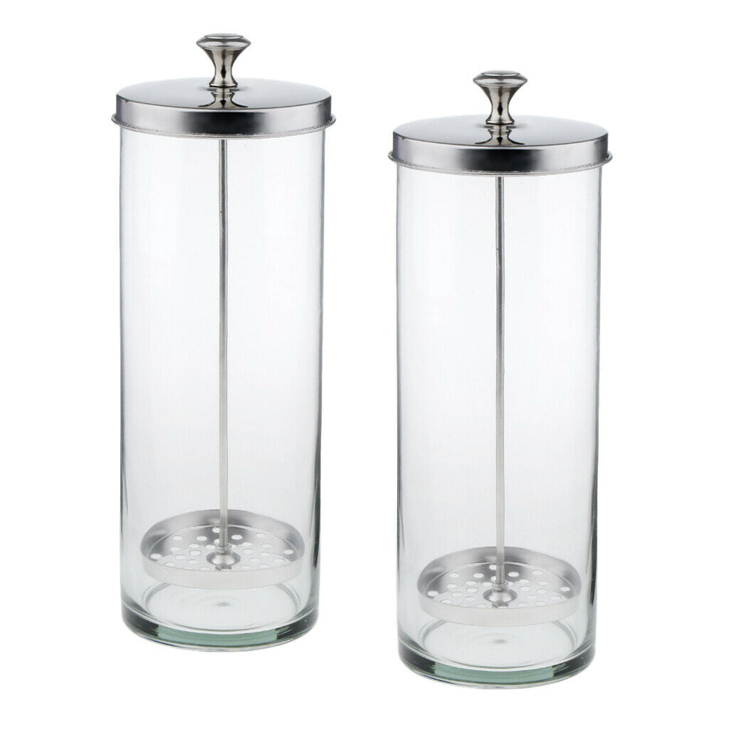 2Pcs Jar Bottle For Styling Scissors Combs Clipper Cutter Manicure Tools L