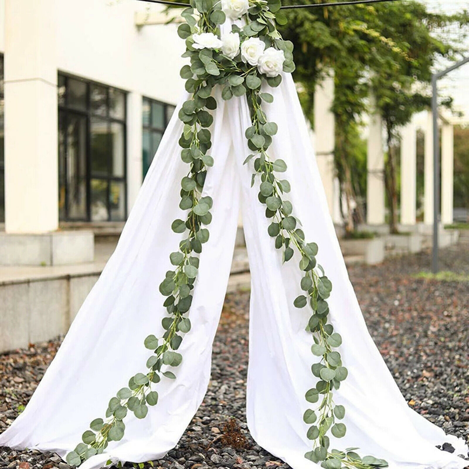 Faux Eucalyptus Garland Silk Vines Foliage Spring Party Wall Doorway Decors