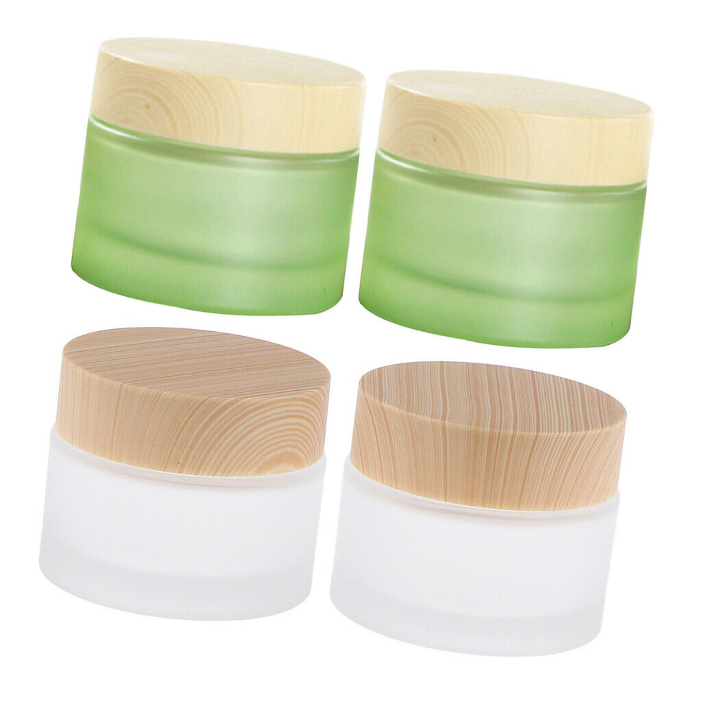 4Pcs 20g/50g Empty Glass Lotion Lip Balm Jars Body Butter Sample Container
