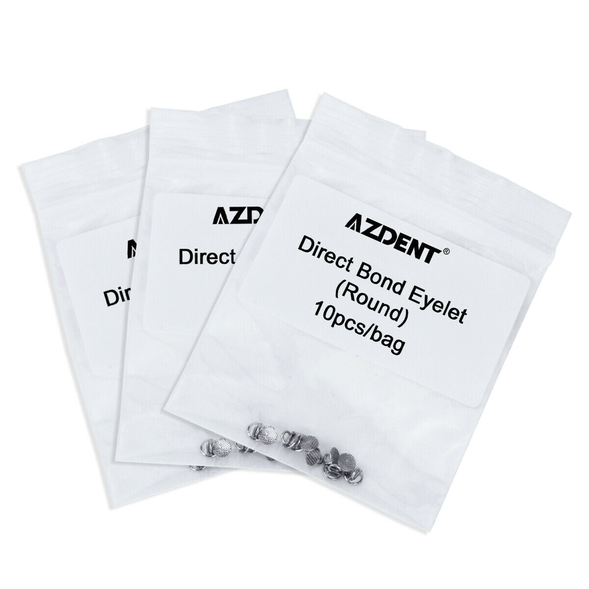 20 X Dental Ortho Direct Bond Eyelets Crimpable Hook Lingual Buttons Round Base