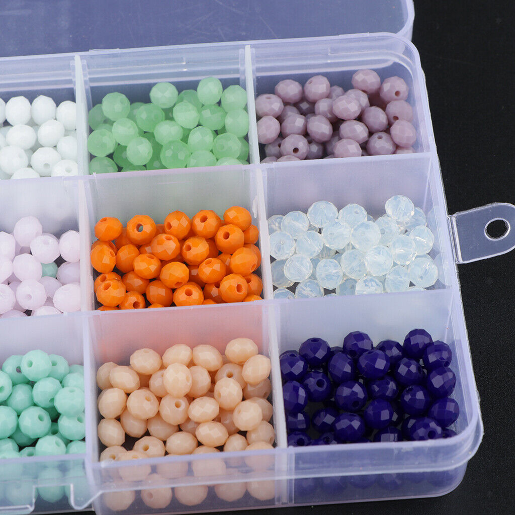 750Pcs 6mm Spacer Beads Bulk Mix Colors Faceted Crystal Glass Beads Loose