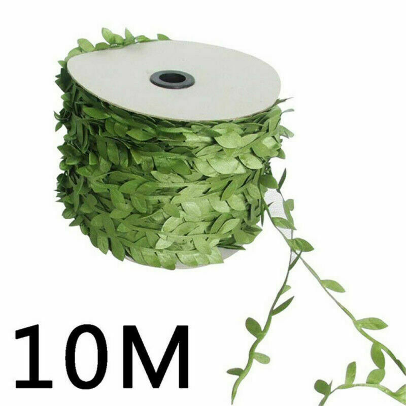 10M DIY Garland Green Leaf Wire Vine Rattan Artificial Flower For Diy Wreath