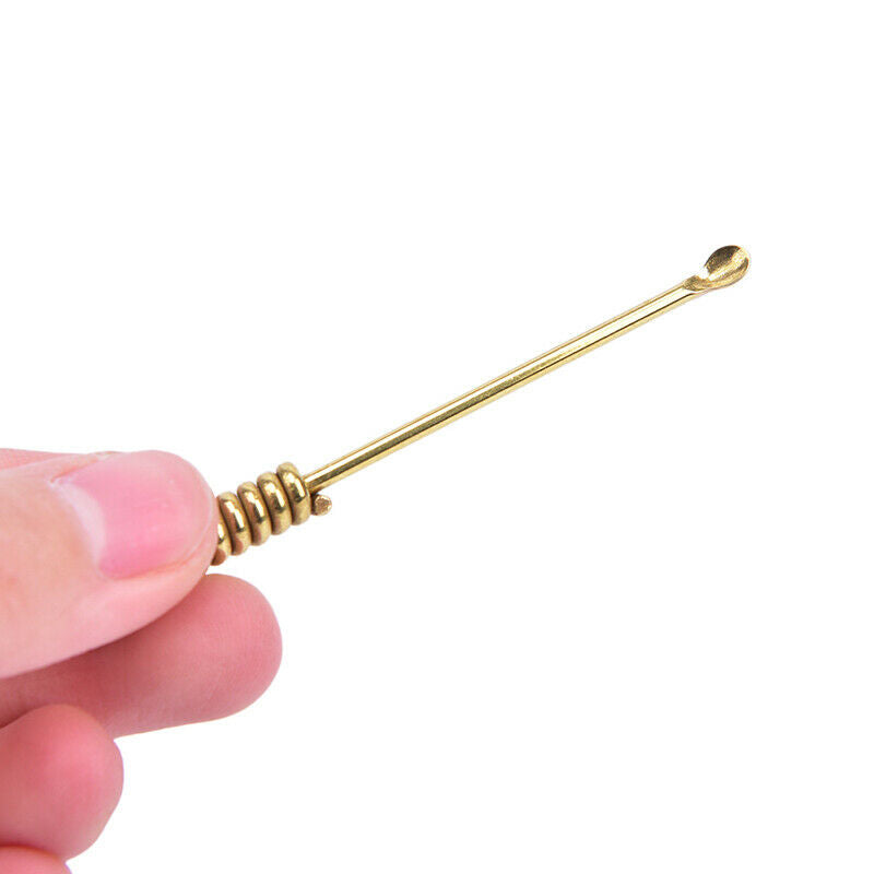 Handmade Wire SculptureBrass Earpick Earwax Cleaner Ear Spoon Keychain Pe.l8