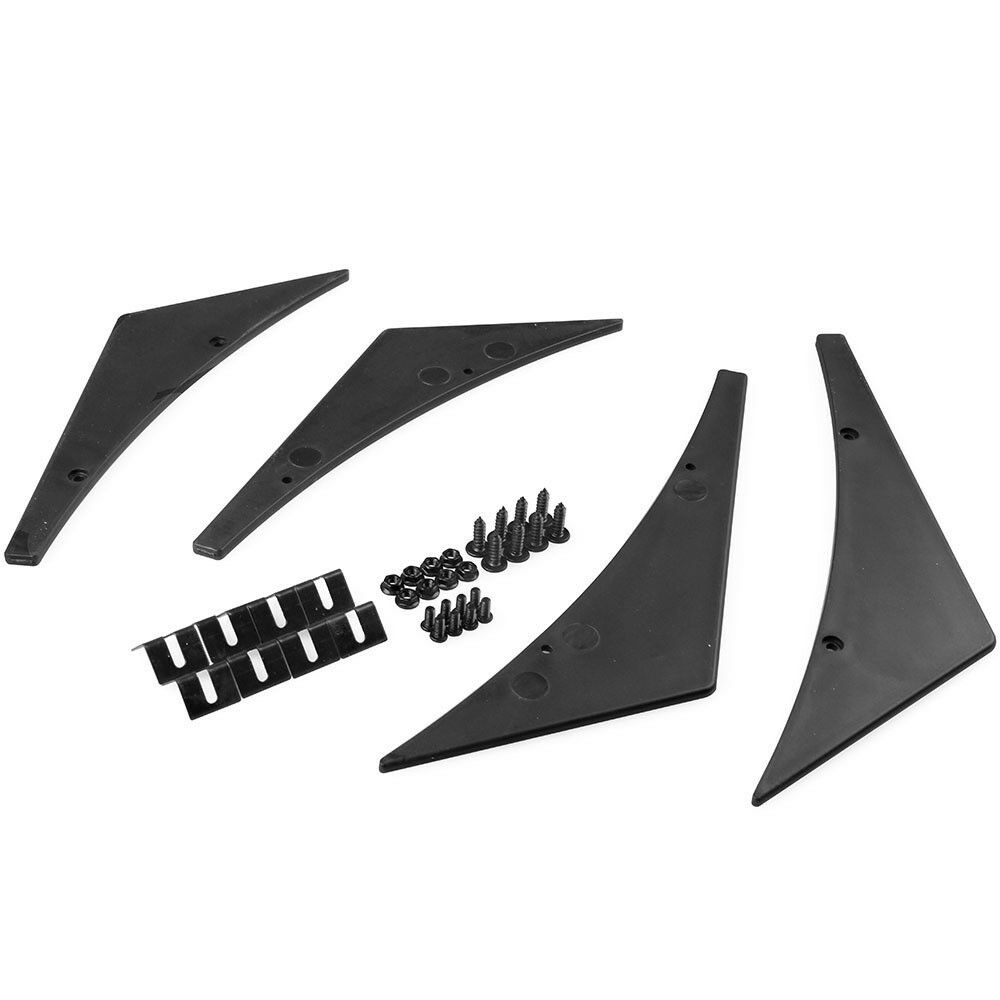 4 Pcs Front Bumper Splitter Fins Valance Chin Body Spoiler Canards Universal Fit
