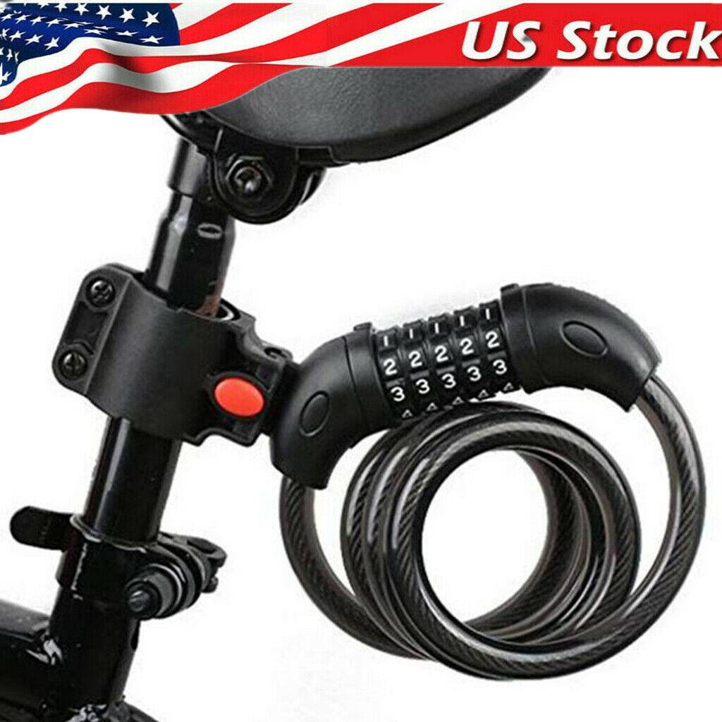 Bike Lock Cable Bike Cable Basic Self Coiling Resettable Combination Cable Bike