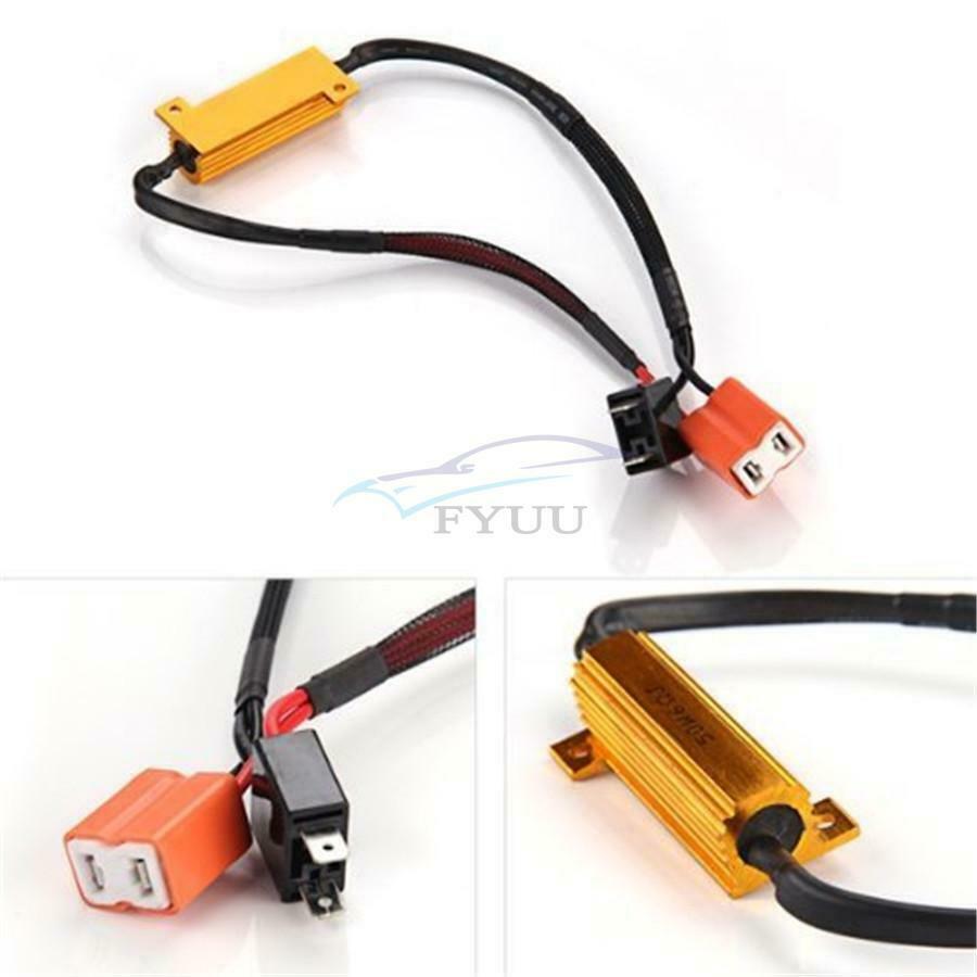 12V 50W 6 Ohm H7 Ceramic Plug Error Free Harness LED Light Load Resistor Adapter
