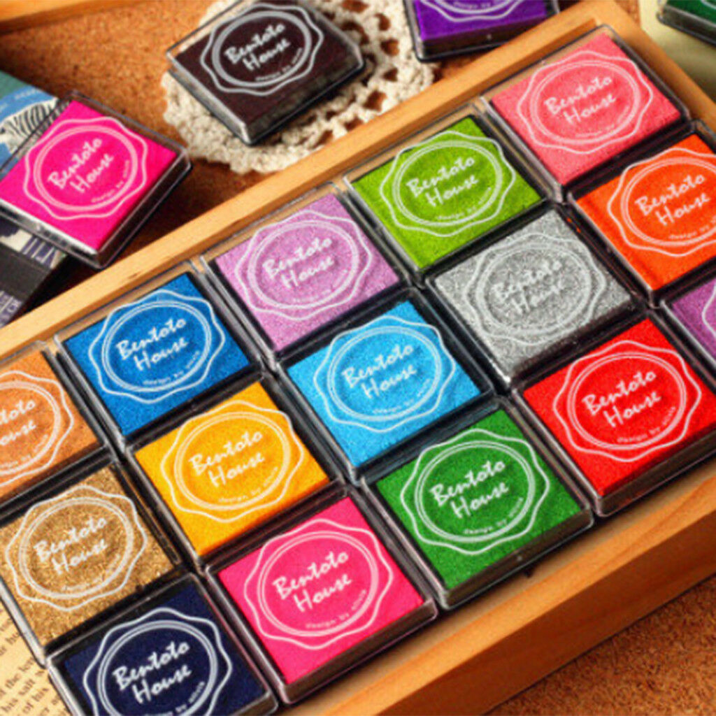 20 Colours Water-soluble Stamp Ink Pads Kids Classroom Printing Card Making