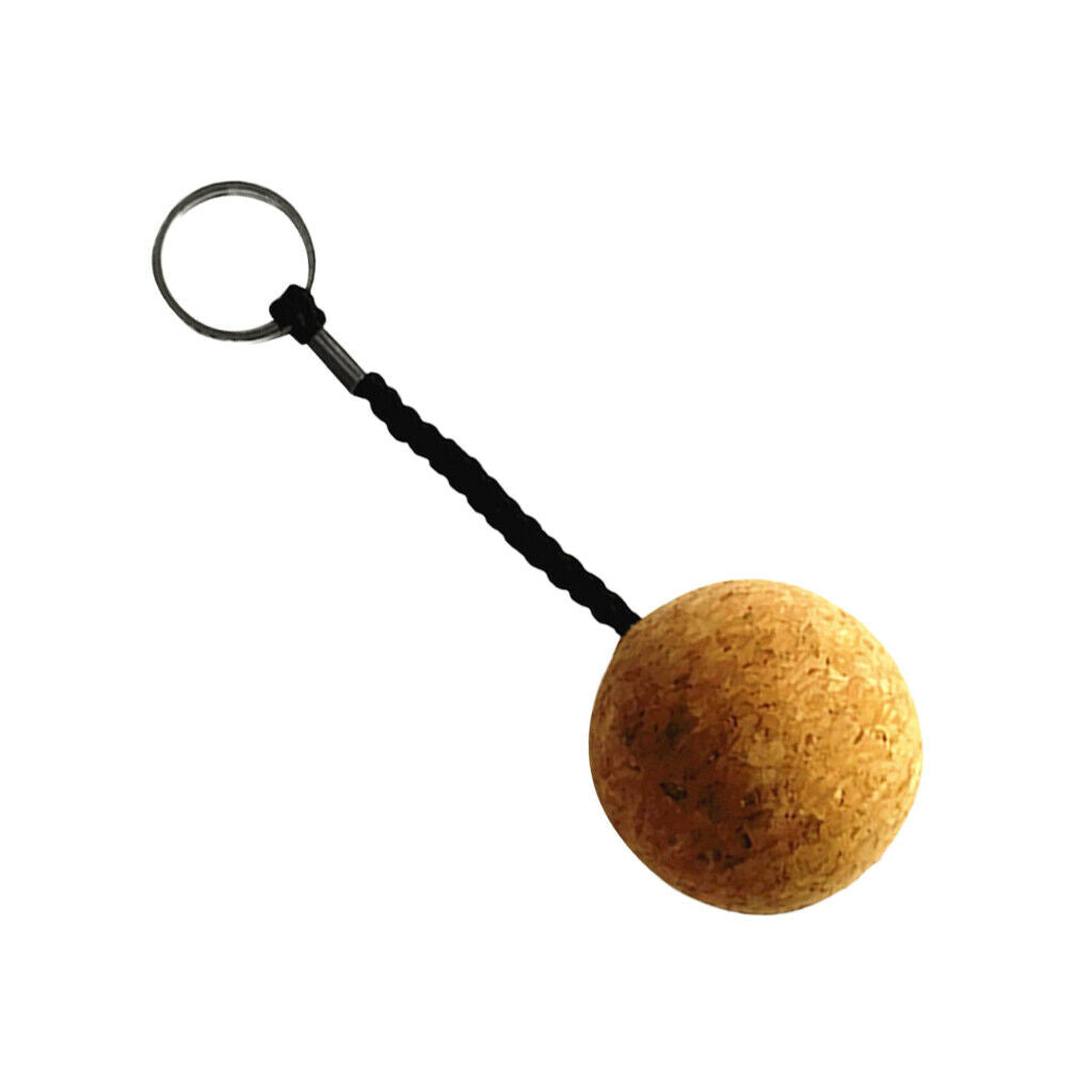 Floating Cork Keyring with Wooden Ball, Floatable Water Buoyant Key Ring, Marine