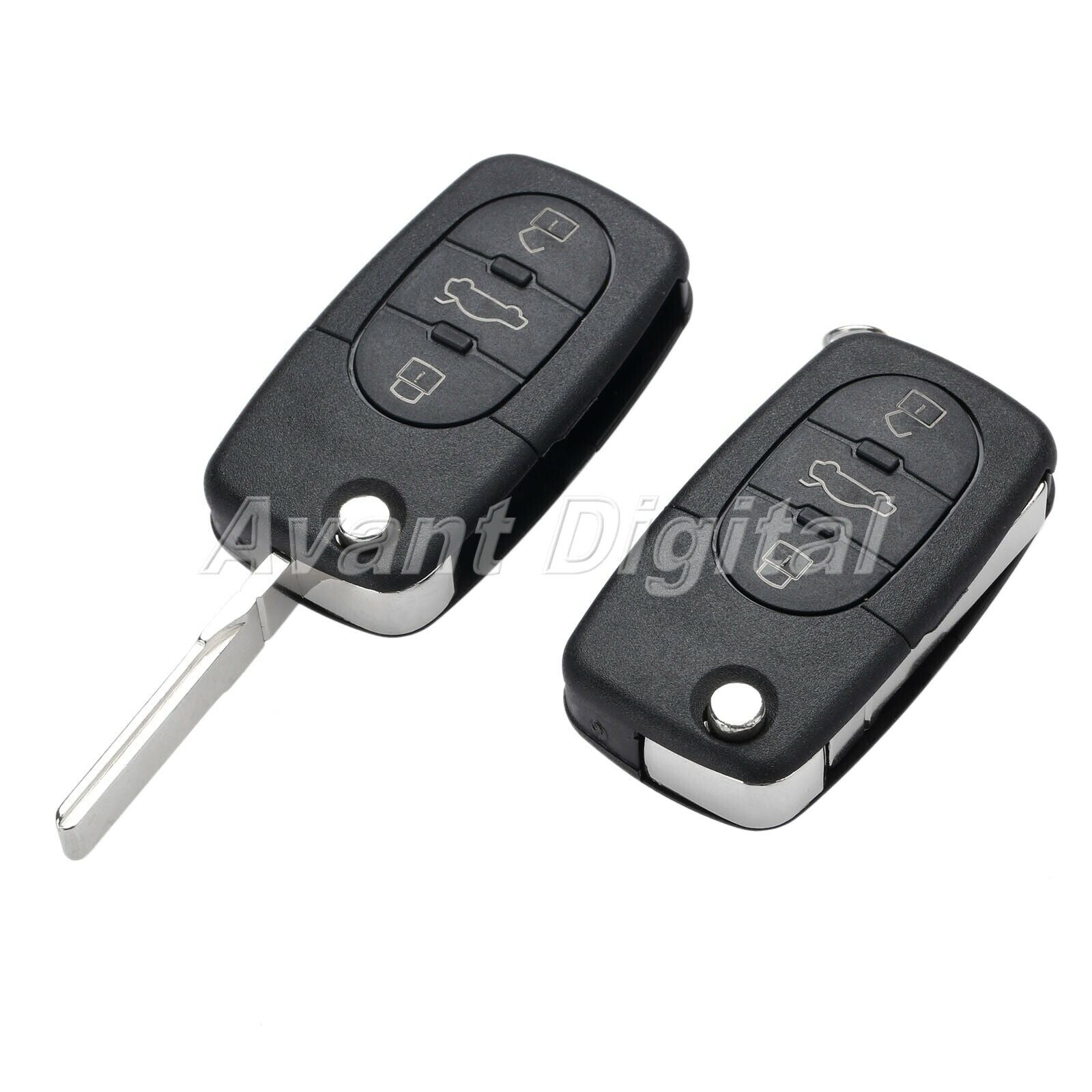 2Pcs Remote Key Fob 433MHz 3 Button ID48 Chip 4D0837231A Fit For  A4 Quattro