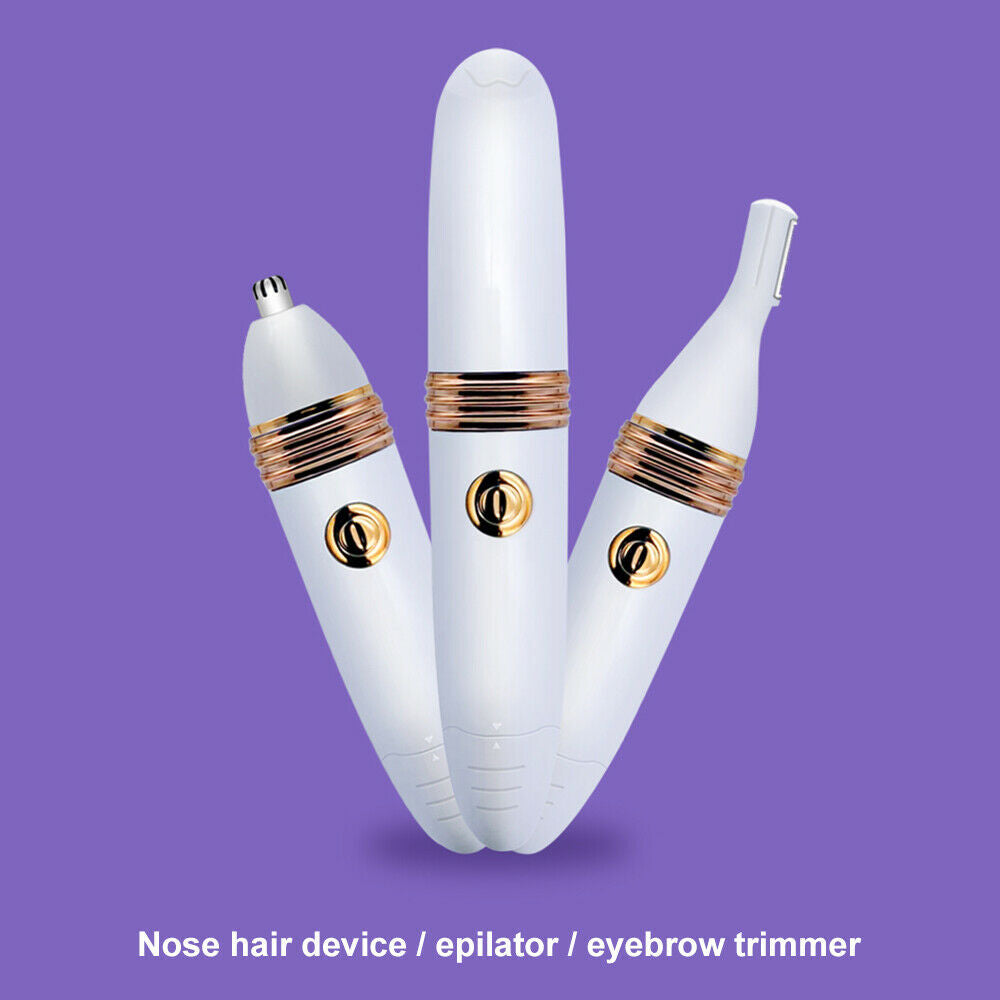 Women USB Rechargeable 3 in 1 Electric Shaver Epilator Eyebrow Shaving Trimmer