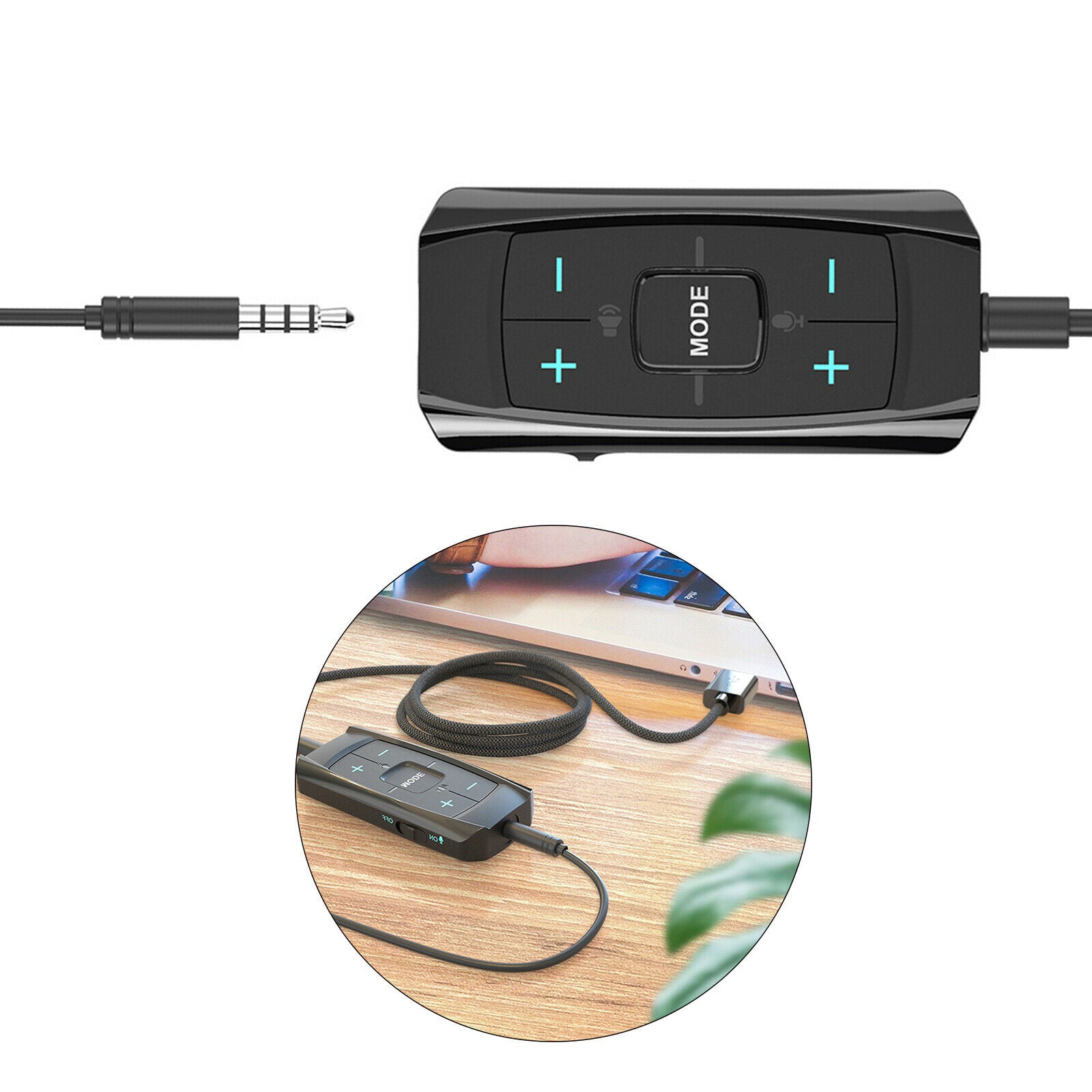 External USB Audio Adapter Stereo Headsets 7.1 Upgrade Soundcard for PS4