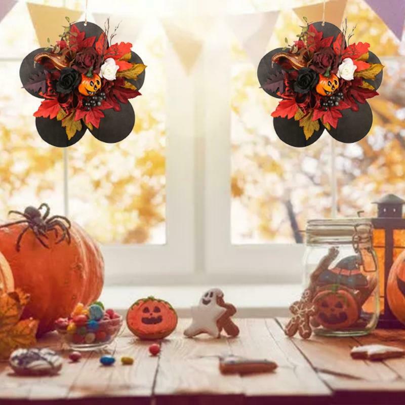 Halloween Pumpkin Petal Pendant Hanging Floral Garland Home Party Decoration