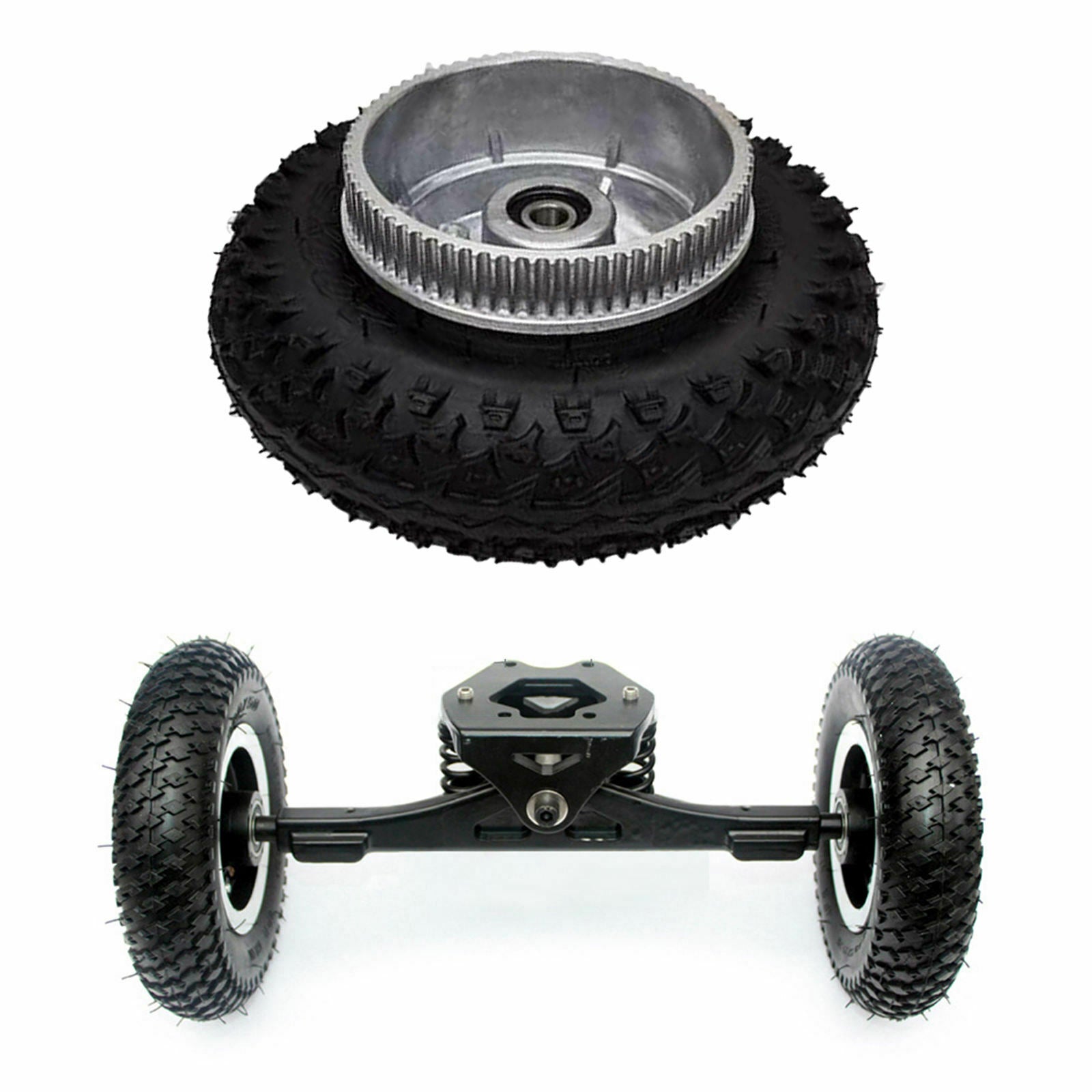 2X Electric Skateboard Parts Gear Motor Truck Wheel Pulley Inflatable Wheel